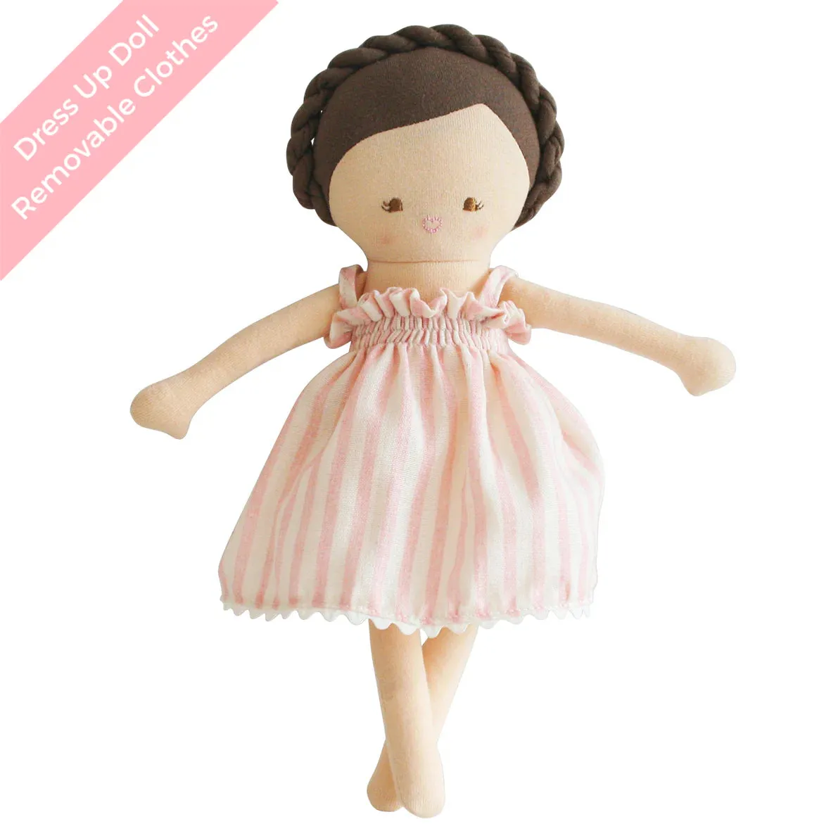 ALIMROSE BABY DAISY DOLL 28CM PINK STRIPE