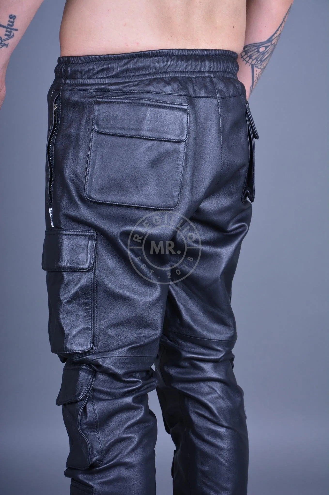 Black Leather Utility Pants