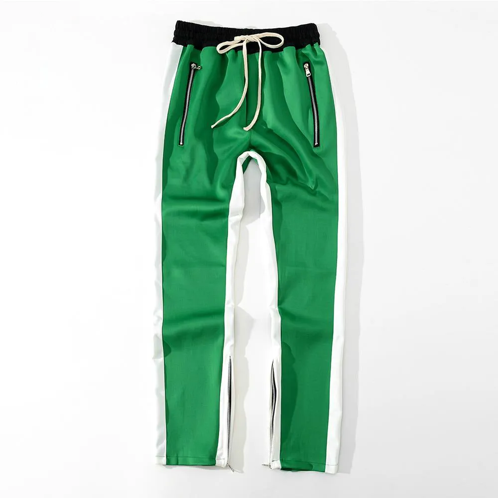 Bottom Zipper Detail Men Side Stripe Jogger Pants