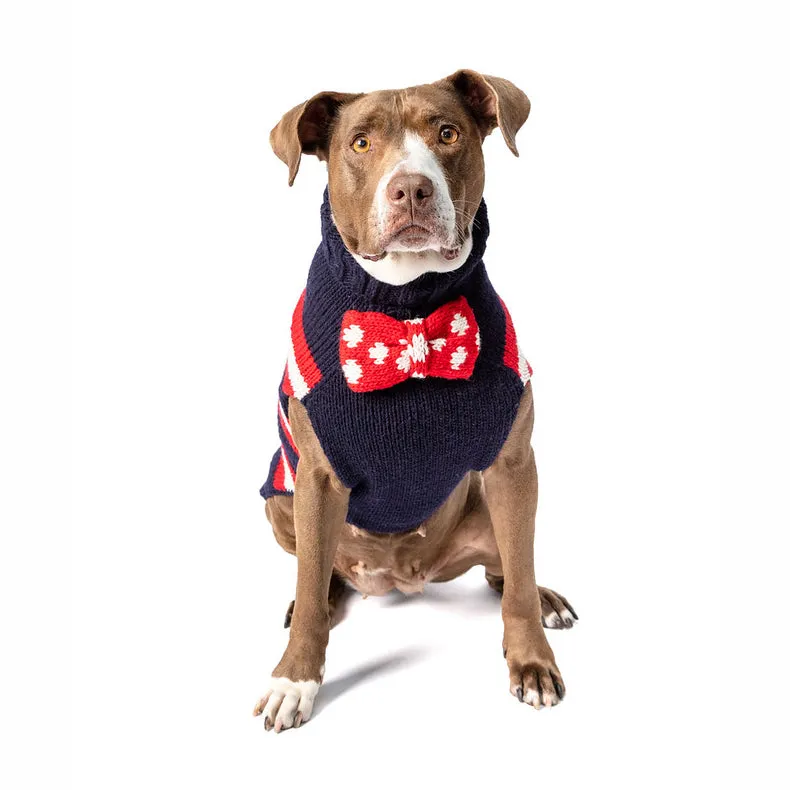 Bow Tie Wool Dog Sweater