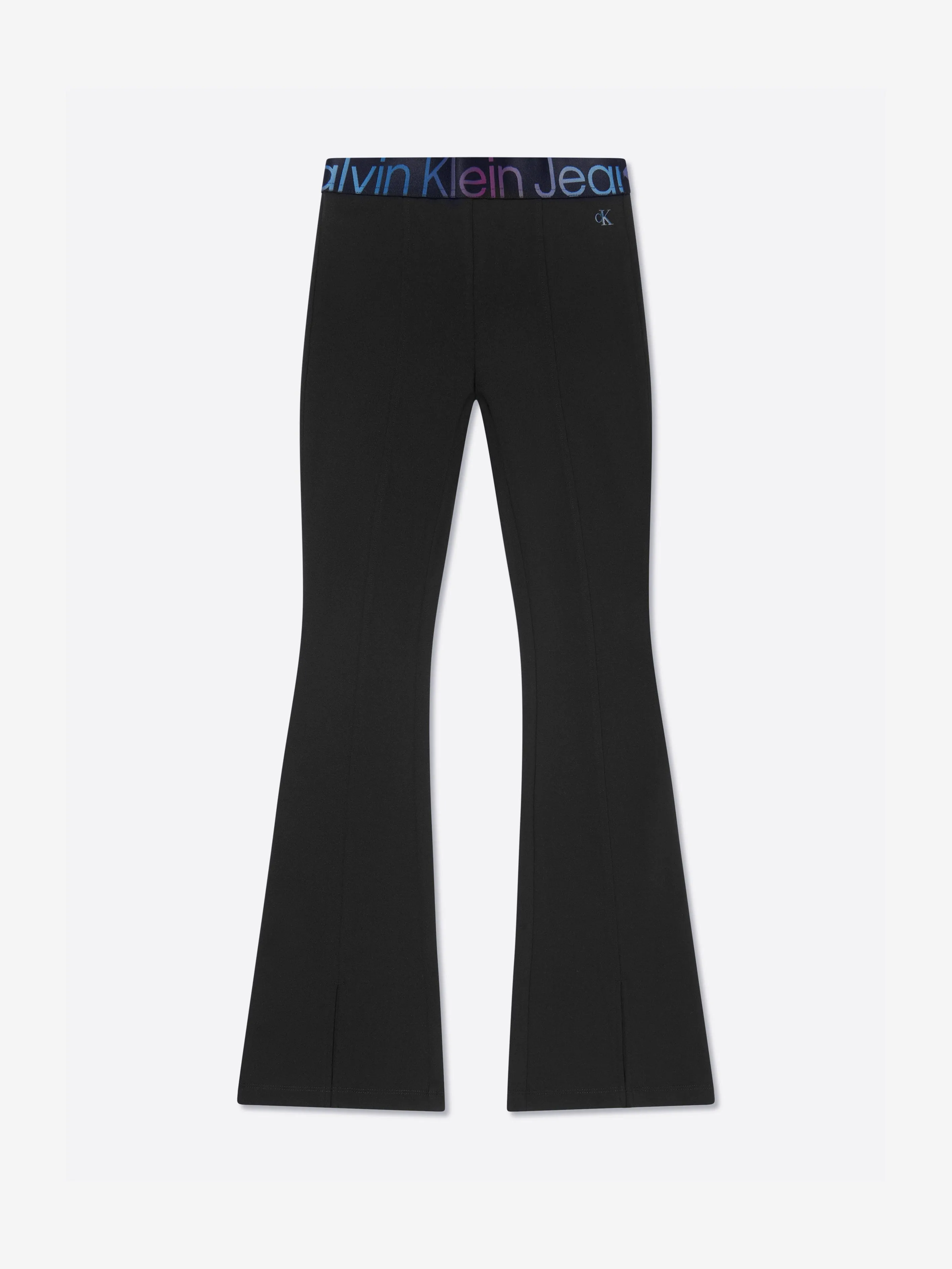 Calvin Klein Girls Punto Tape Flare Pants in Black