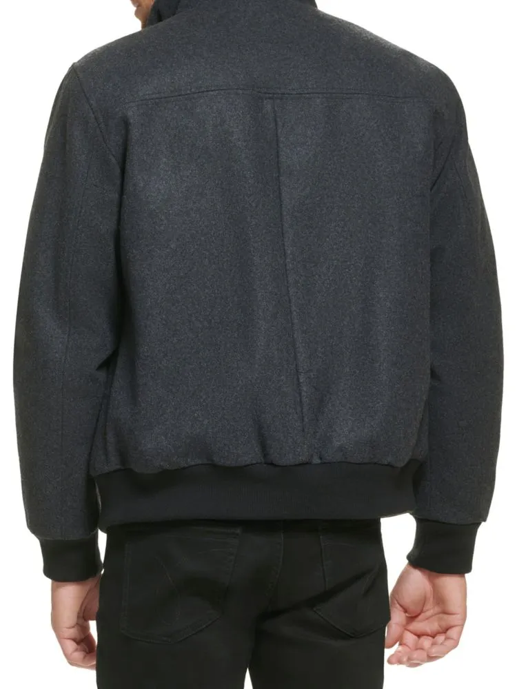 Calvin Klein Wool Bomber Jacket, Charcoal