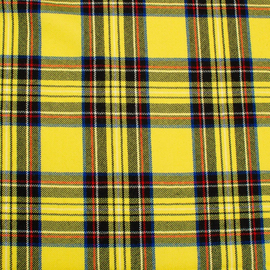 Canary Yellow, Blue & Red Pure Wool Tartan