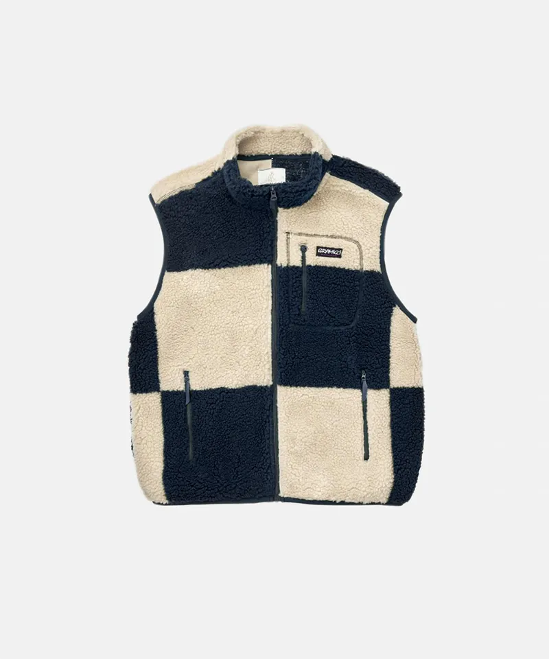 Checkered Sherpa Vest