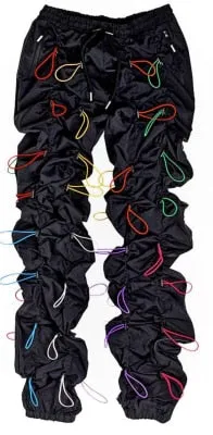 Colorful Drawstrings Decorated Loose Pants