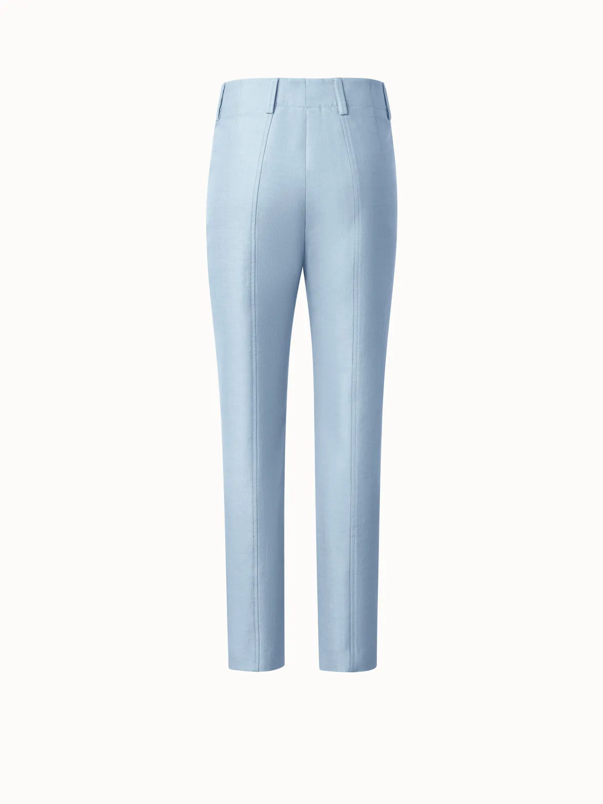 Cotton Silk Double-Face Slim Pants