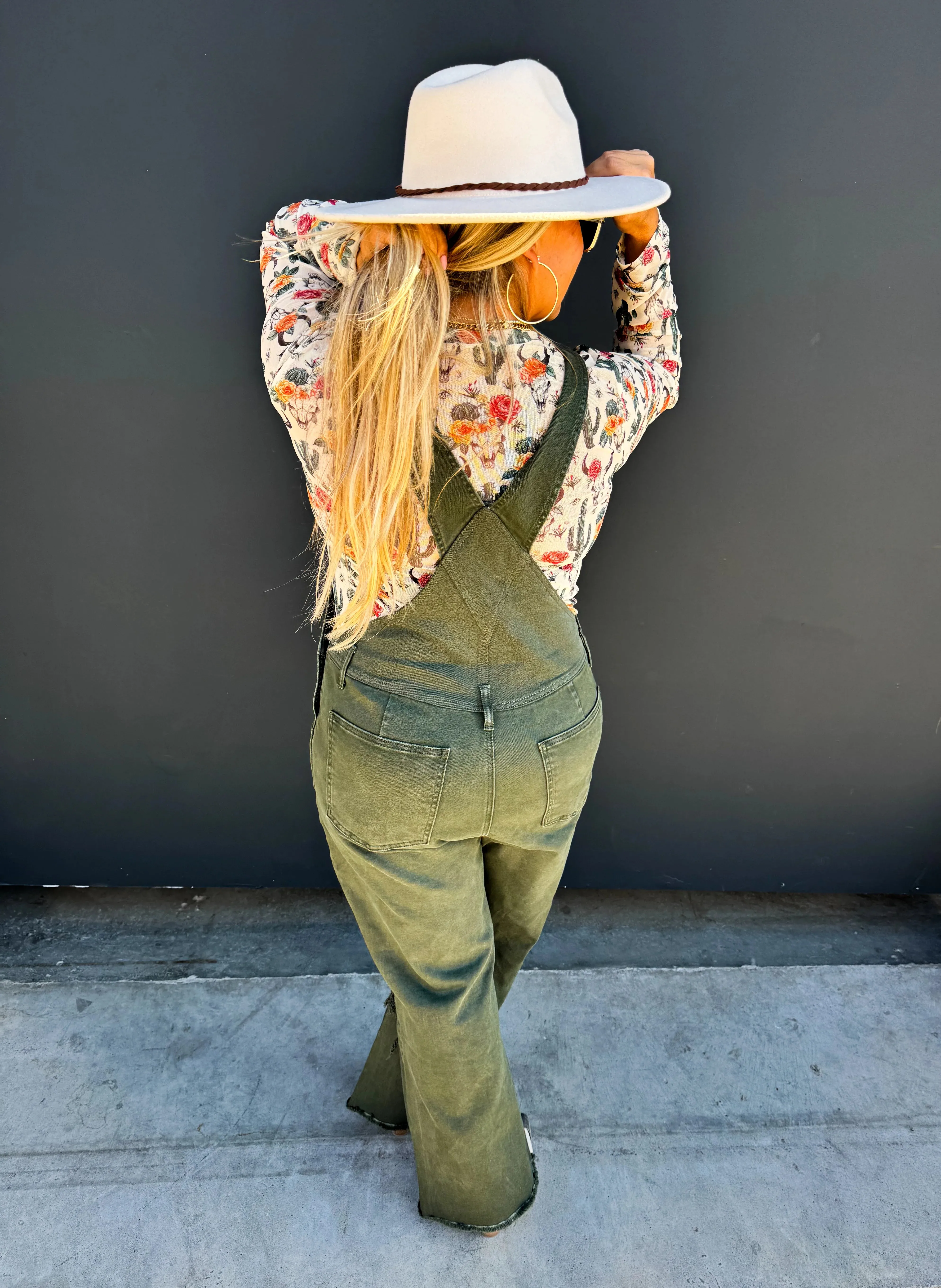 Dahlia Crop Overalls - Olive {Pre-Order}