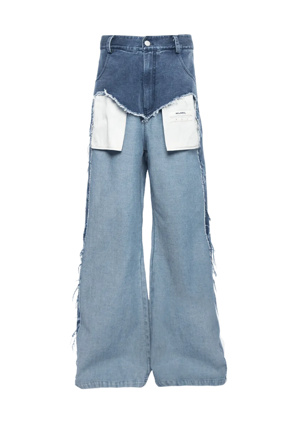 Deconstructed Washed Frayed Edge Jeans