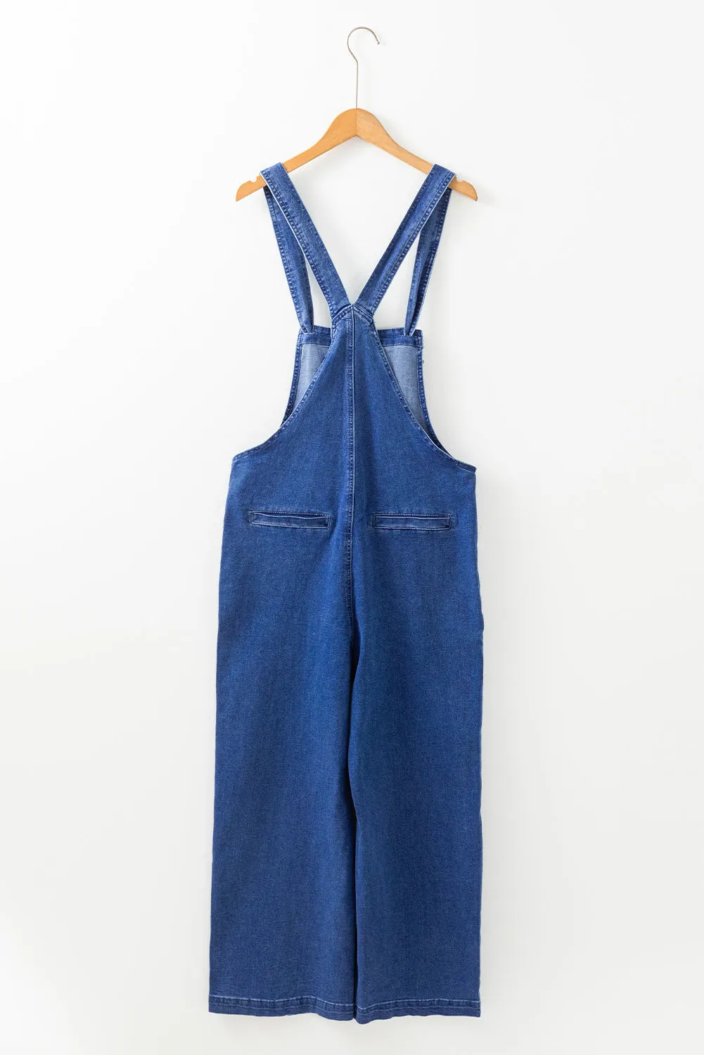 Denim Mineral Wash Wide Leg Overalls