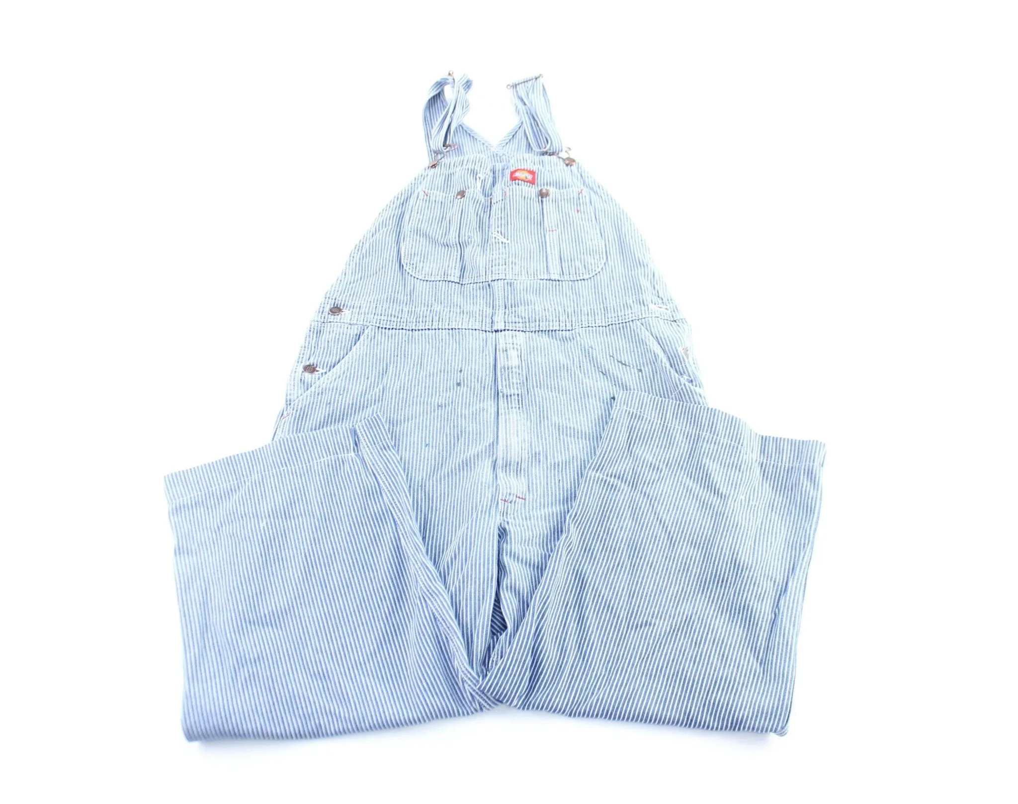 Dickie's Logo Patch Striped Overalls