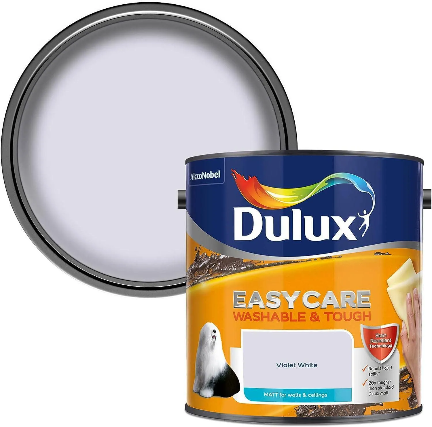 Dulux Easycare Matt Emulsion 2.5L - Violet White