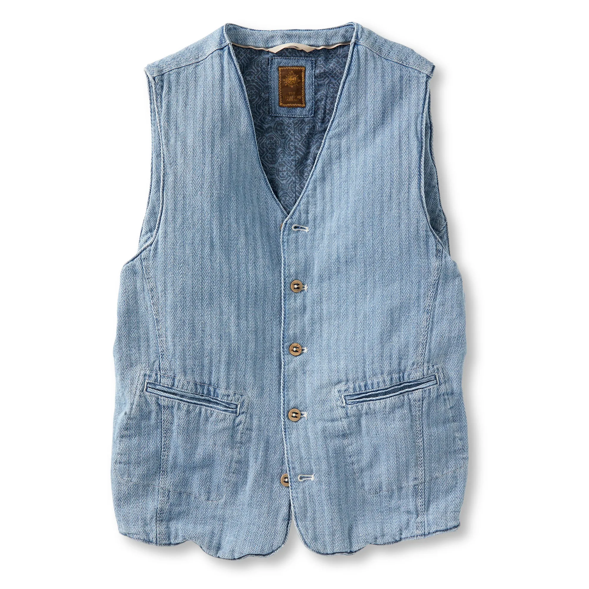 Dune Drifter Herringbone Denim Vest