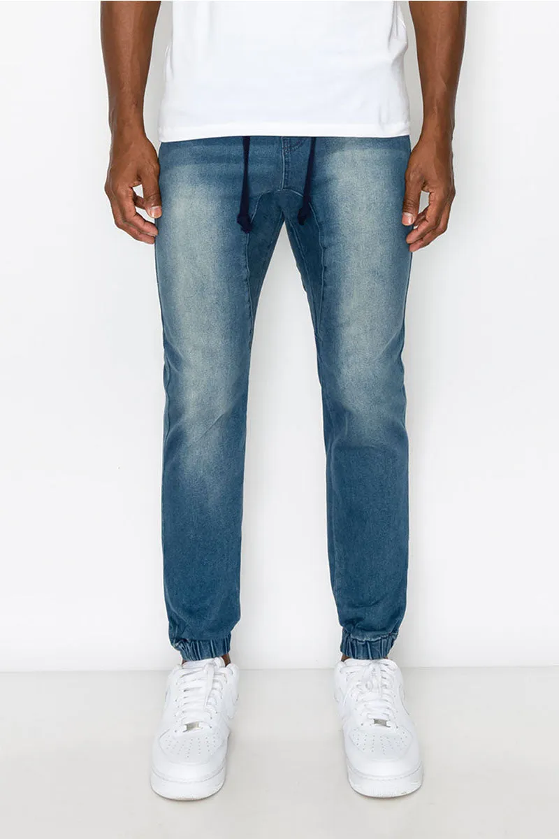 Essential Denim Jogger Pants - Dark Indigo