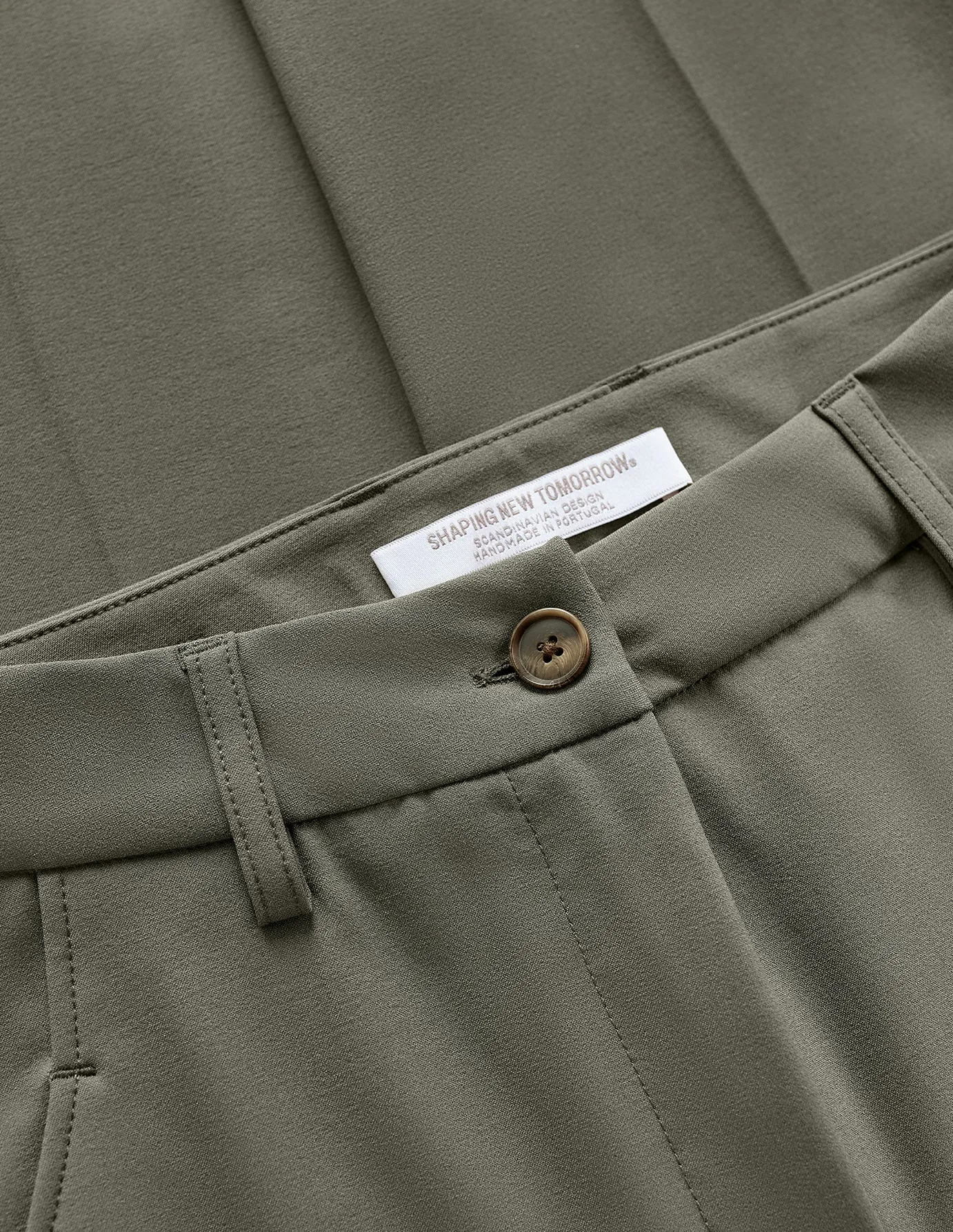 Essential Pants Straight Dark Olive