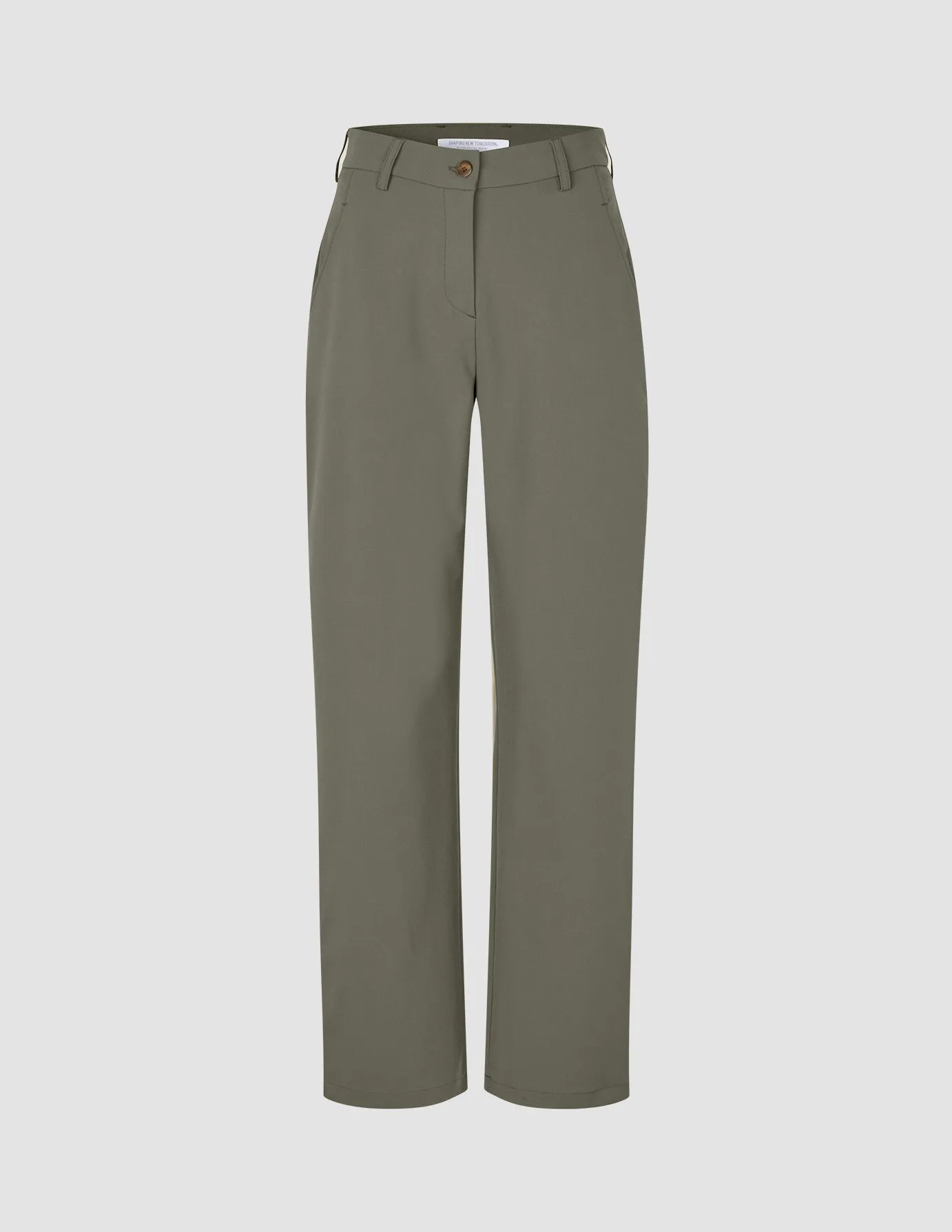 Essential Pants Straight Dark Olive