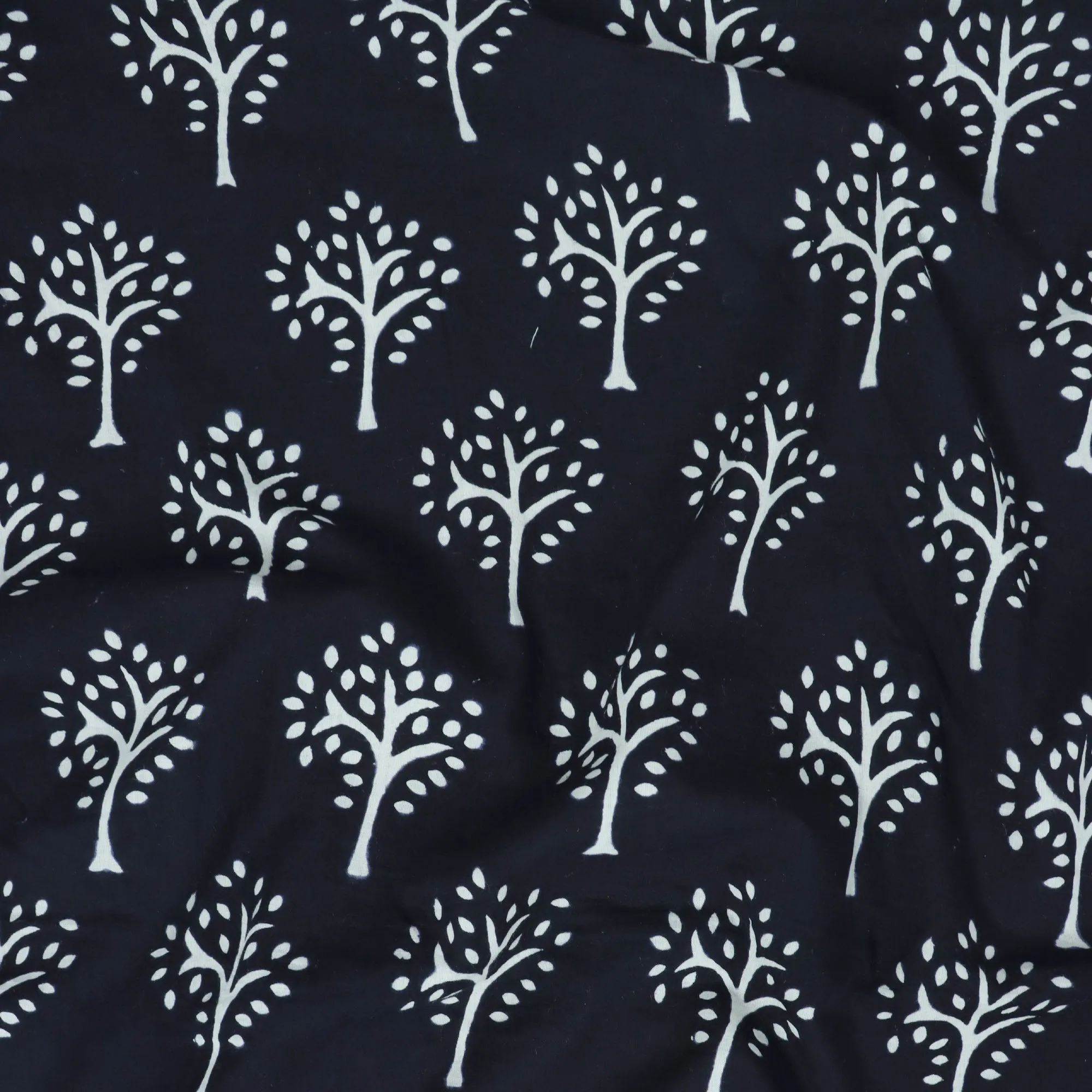 Floral Printed Black And White Cotton Material Fabric