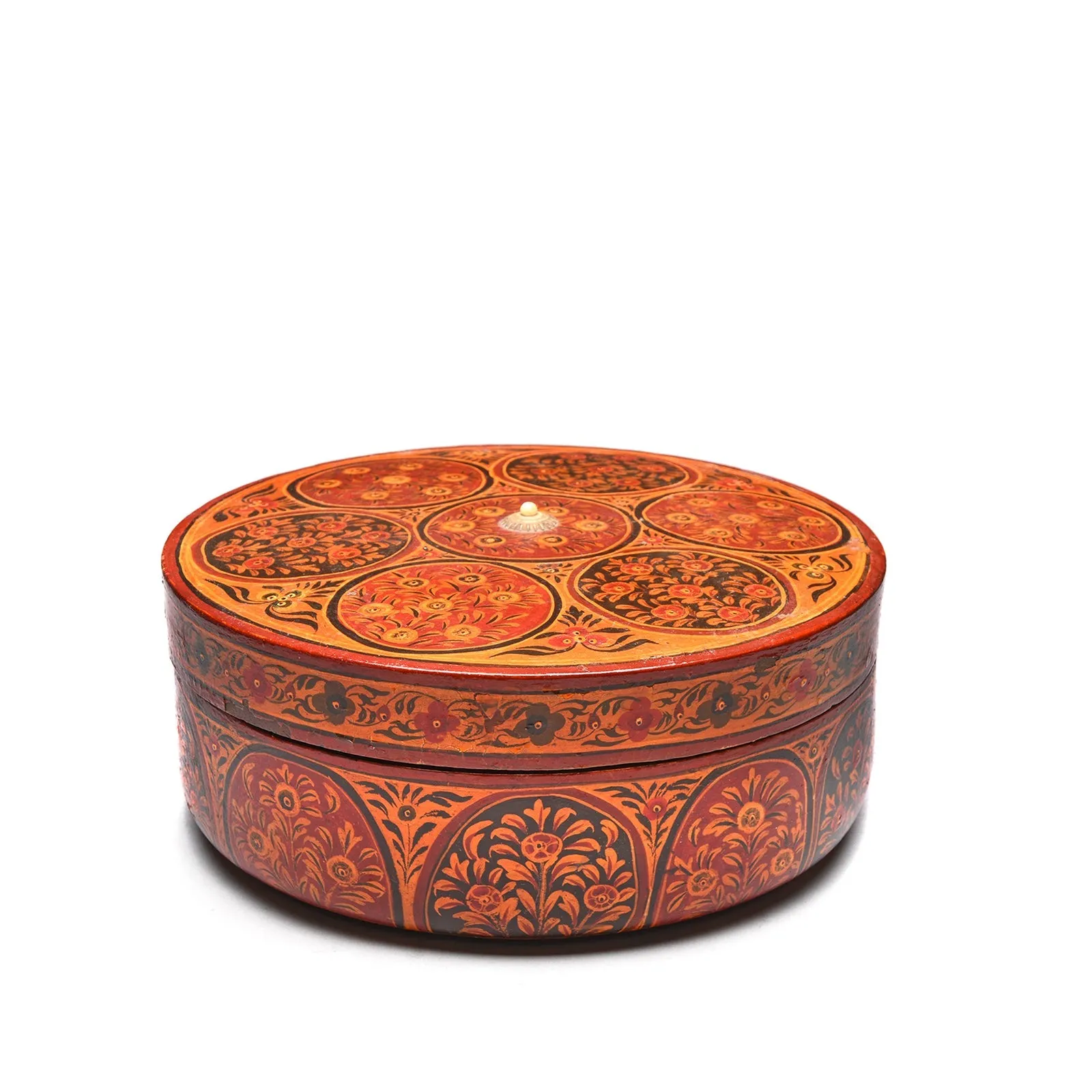 Indian Lacquer Pot From Rajasthan - 19thC