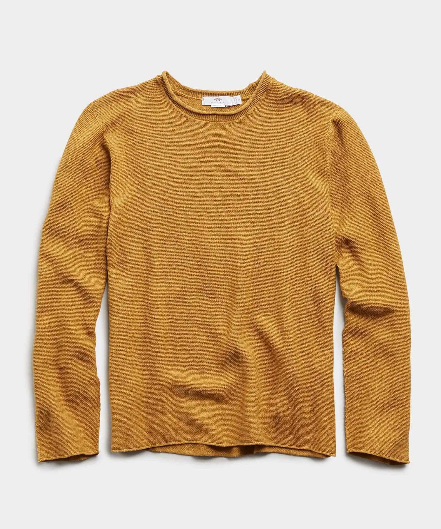 Inis Meain Mock Neck Linen Sweater In Mustard