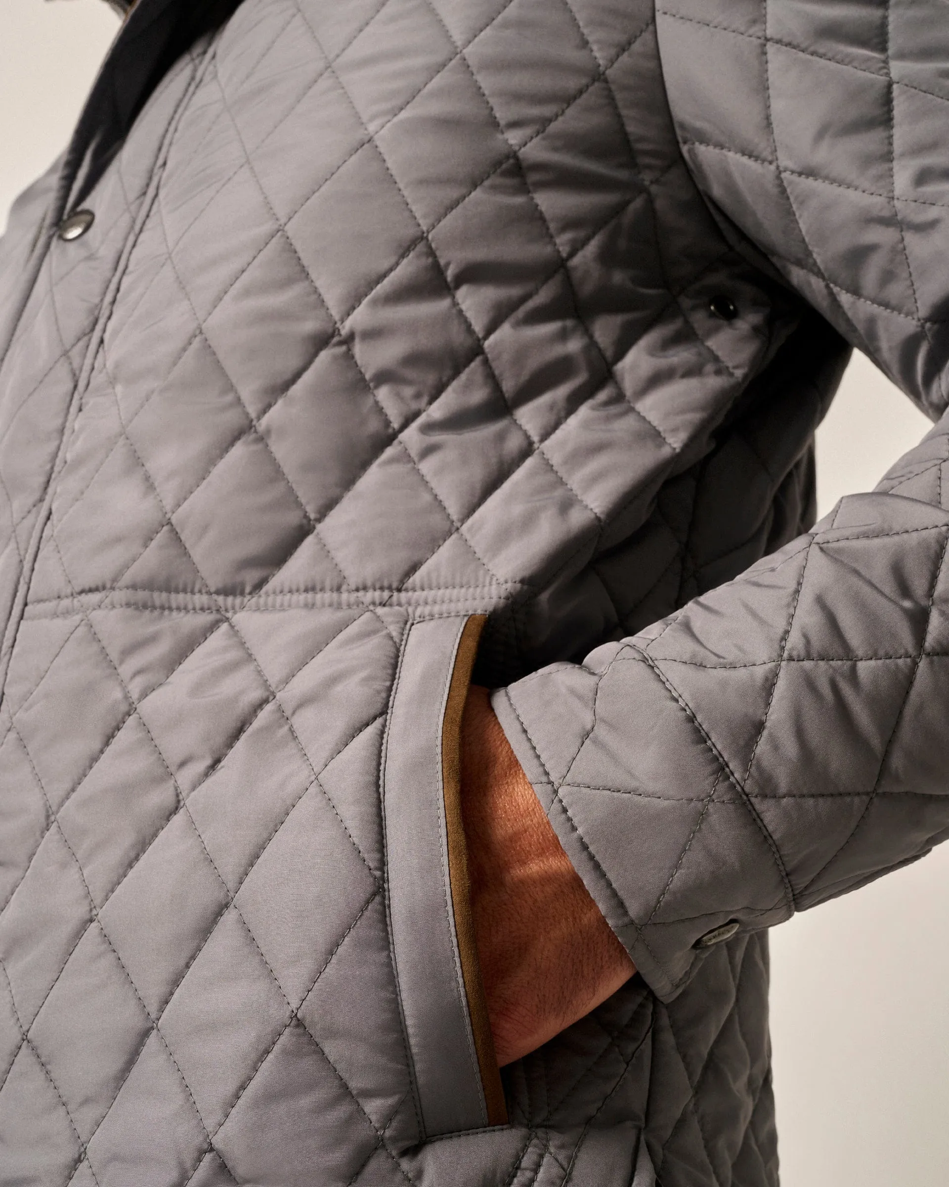 Juno Quilted Snap Jacket in Concrete by Johnnie-O