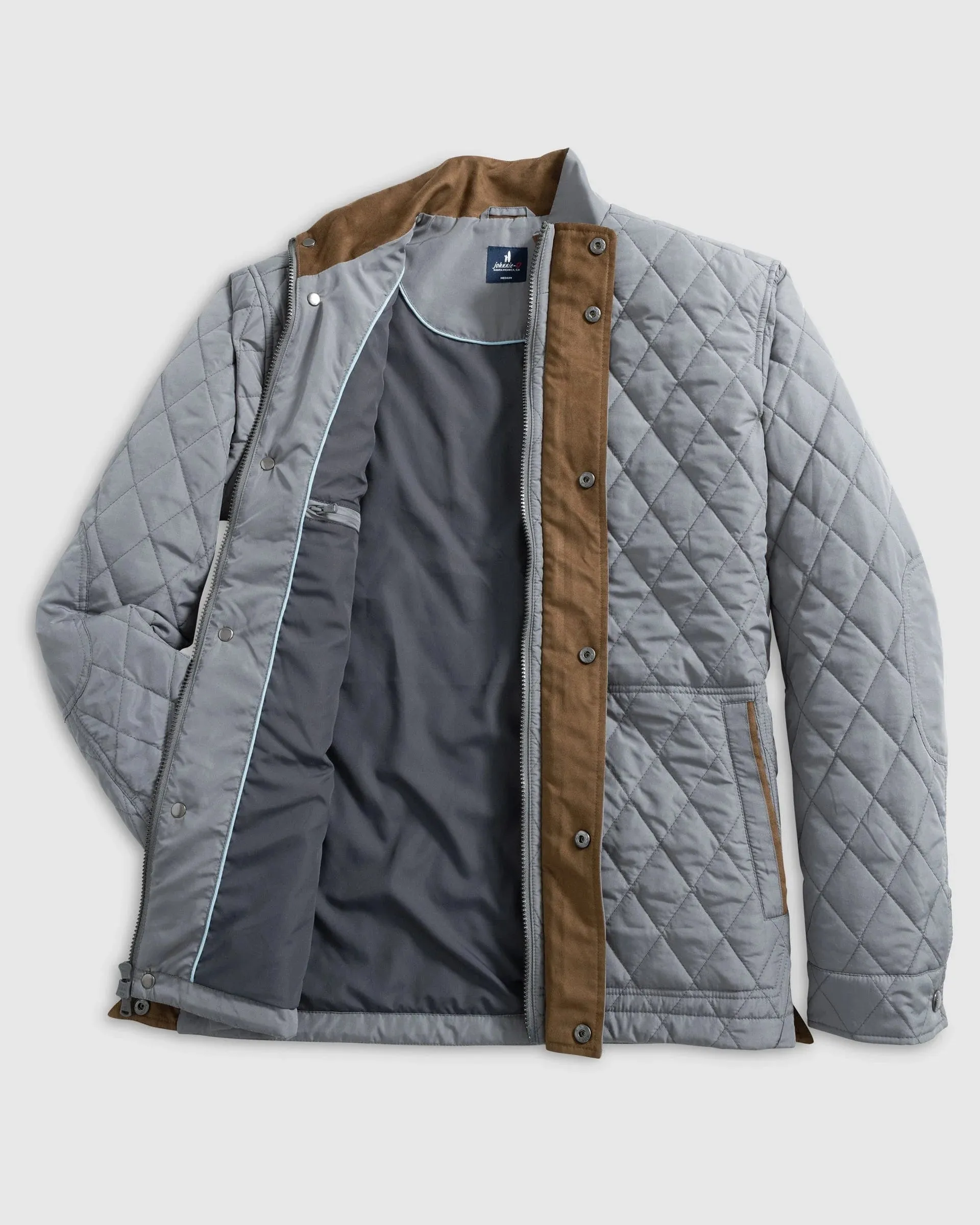 Juno Quilted Snap Jacket in Concrete by Johnnie-O