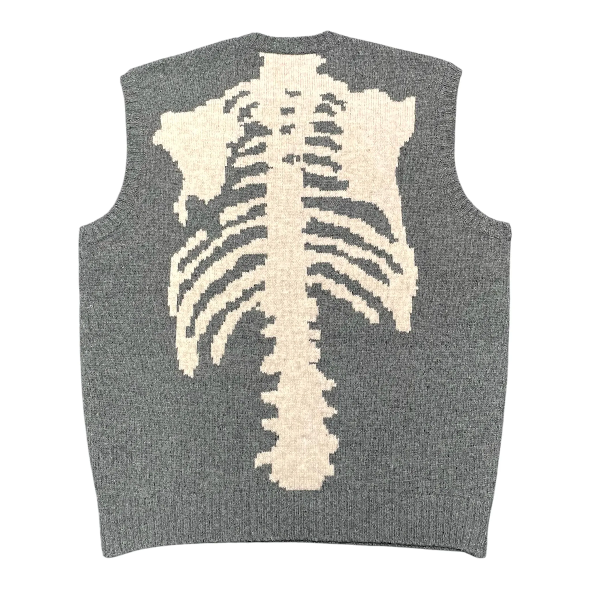 Kapital 5G Cotton Knit Bone Vest Grey