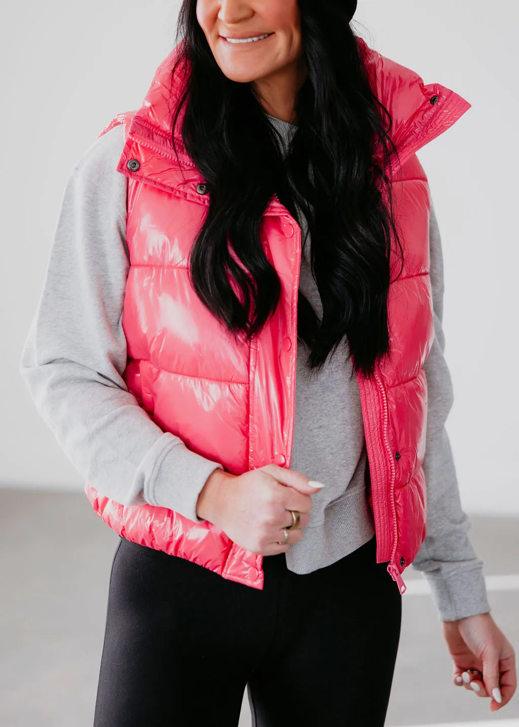 Kenley Faux Leather Puffer Vest