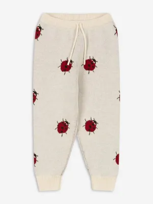 Konges Sløjd Girls Lapis Ladybug Knit Pants in Ivory