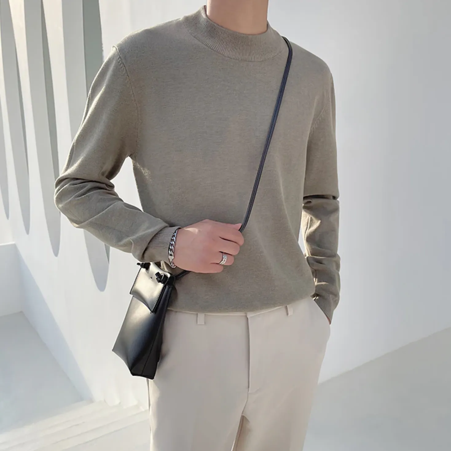 [Korean Style] 8 Colors Mock Neck Wool Sweaters