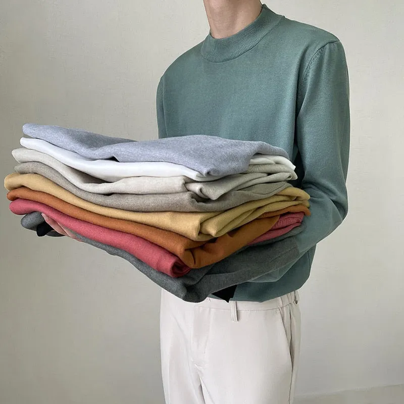 [Korean Style] 8 Colors Mock Neck Wool Sweaters