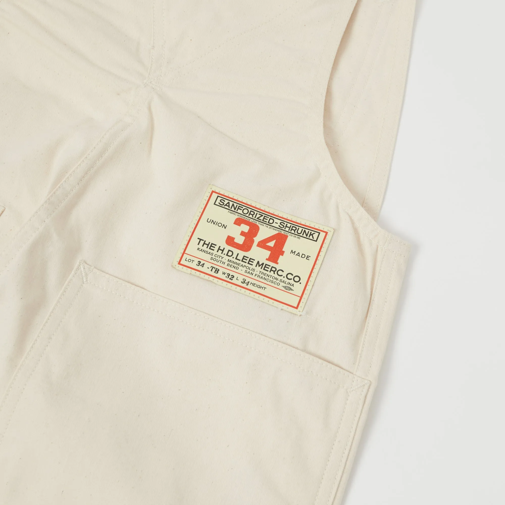 Lee Archives WWII Bib Overall - Ecru Raw