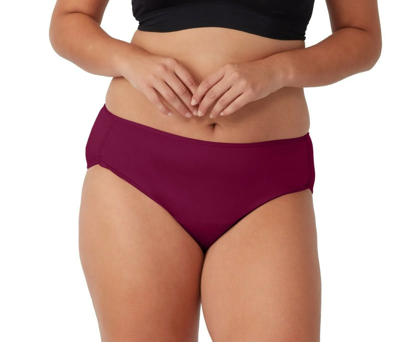 Love Luna Period Knickers Midi Brief In Plum