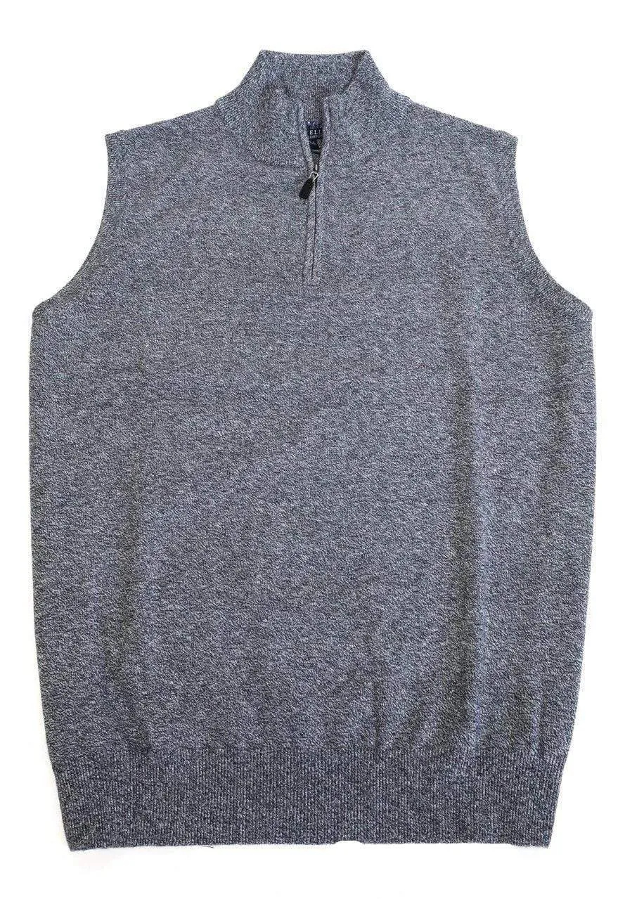 Mens Quarter Zip Mock Neck Light Weight Cotton Sweater Vests Available in 7-Colors