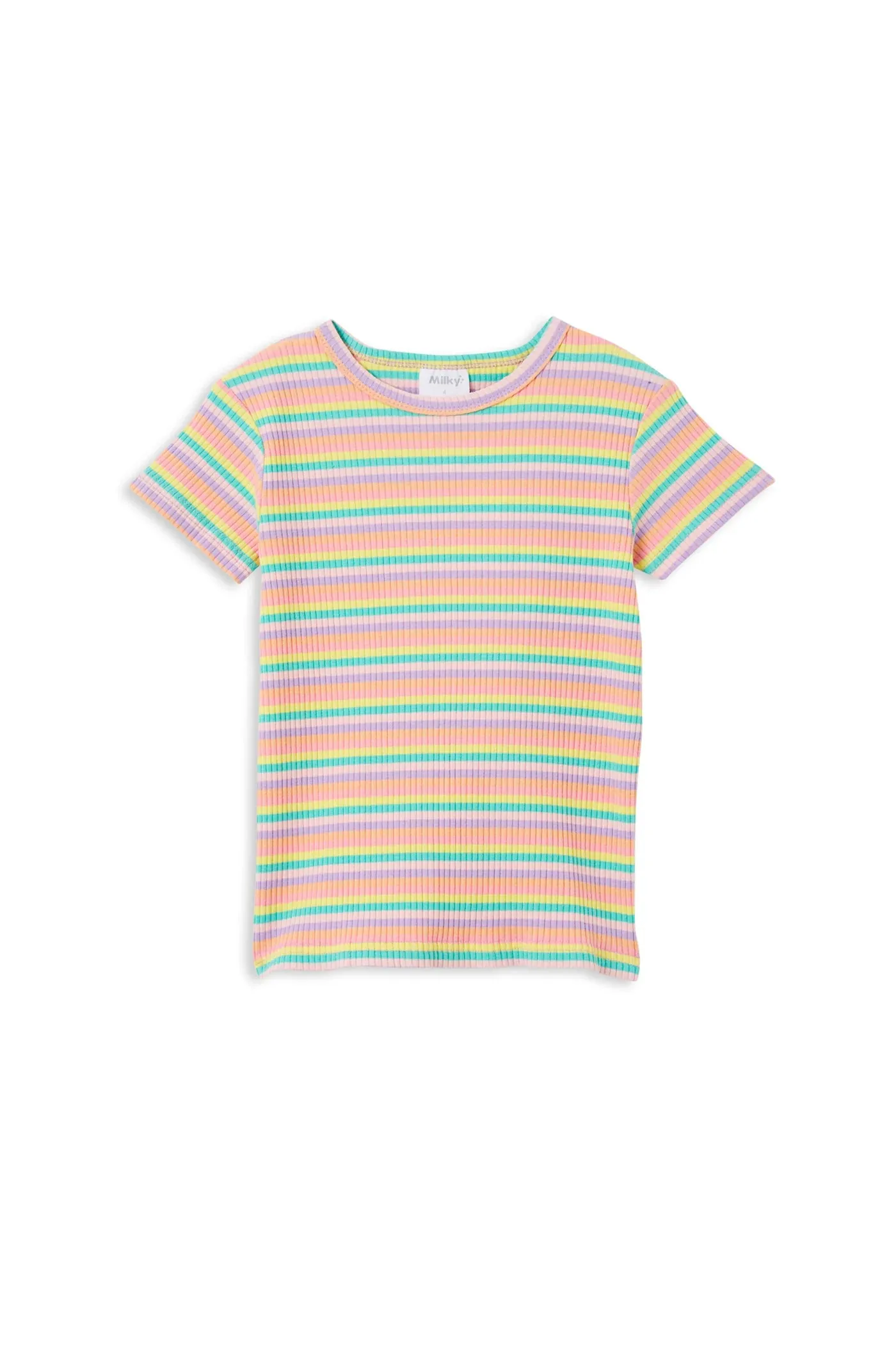 MILKY STRIPE RIB TEE