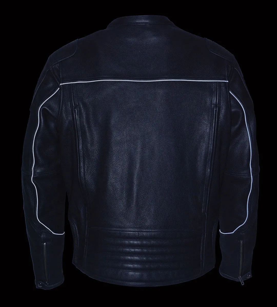 Milwaukee Leather MLM1502 Men's Black 'Cool-Tec' Vented Leather Scooter Jacket