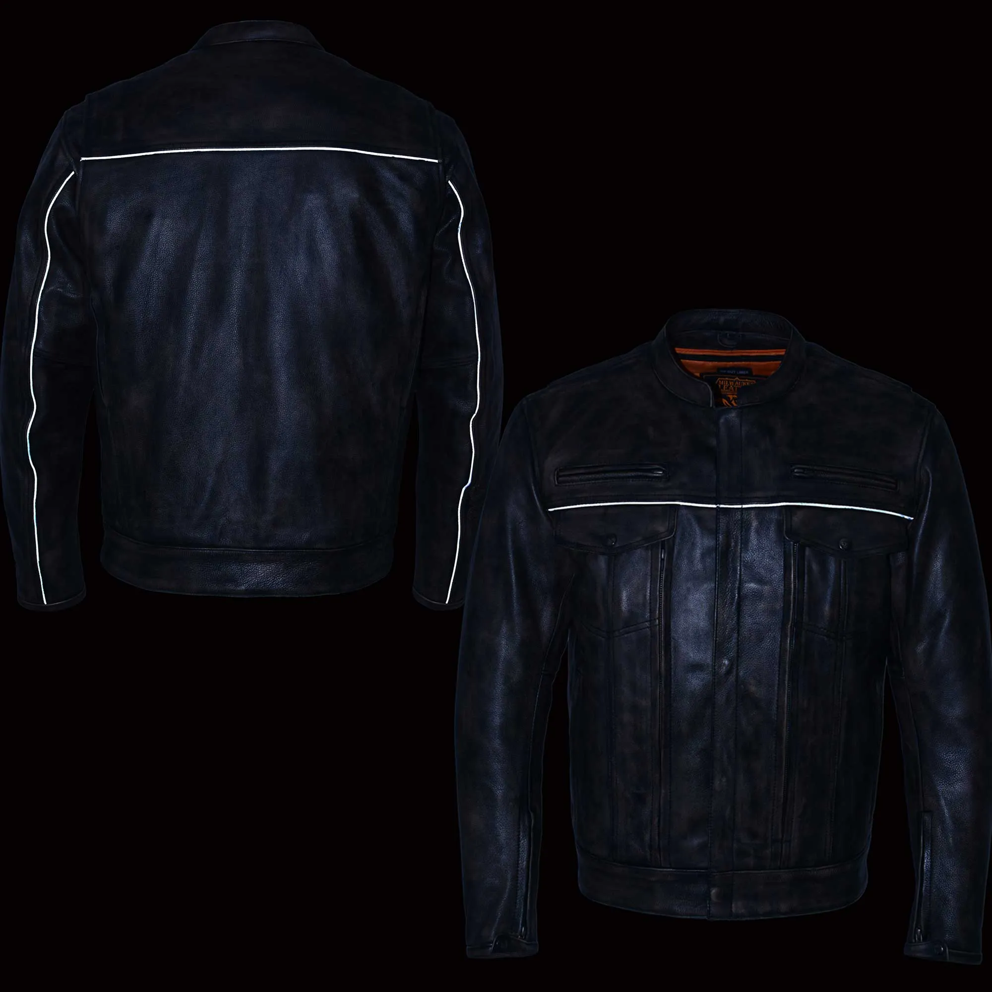 Milwaukee Leather MLM1508 Men's Distressed Brown Premium Leather Motorcycle Rider Jacket