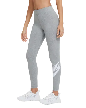 Nike Women's Sportswear Essential High Waisted Leggings - Dark Grey Heather / White