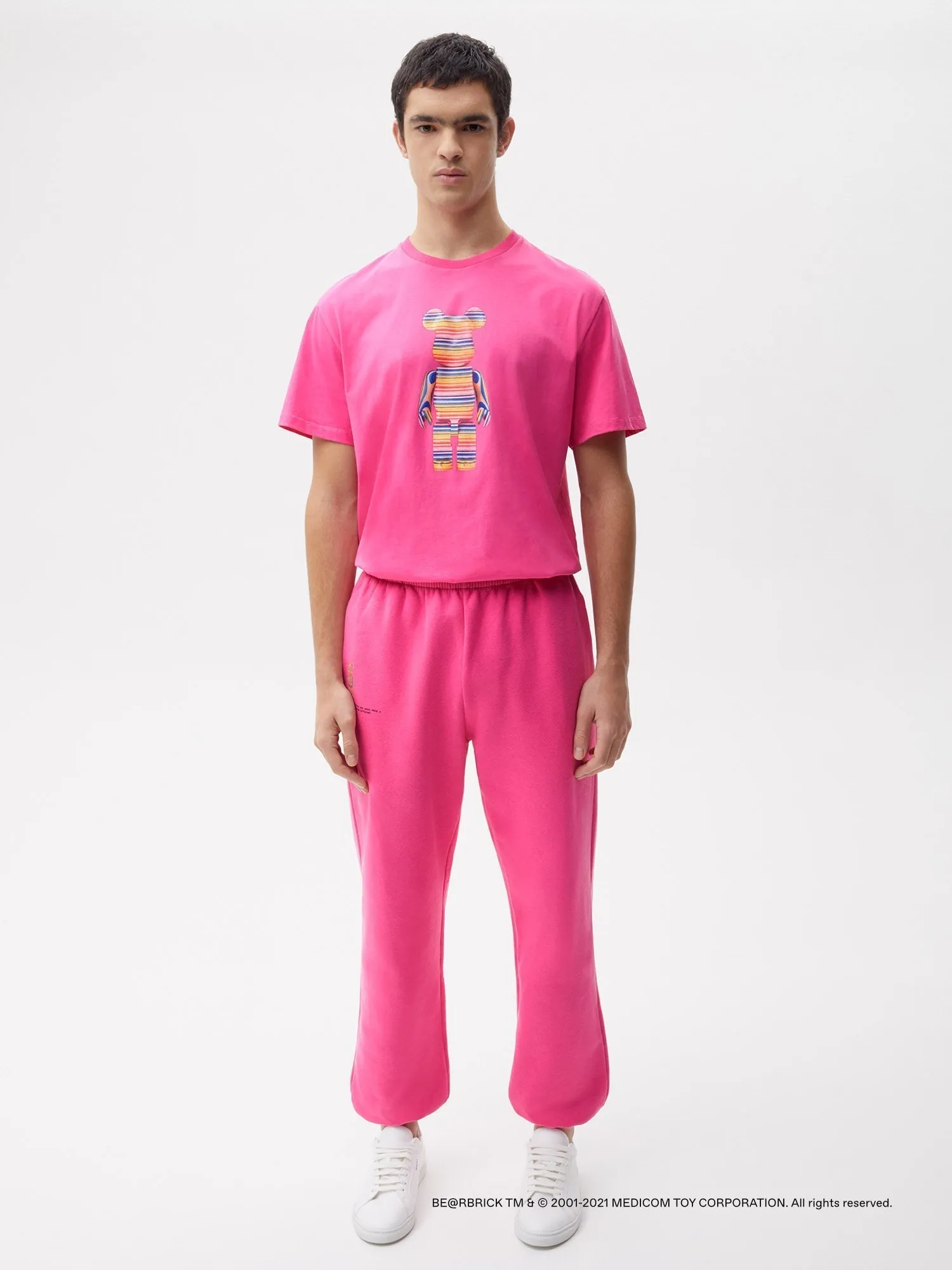 Pangaia x Haroshi BE@RBRICK™ Recycled Cotton Track Pants—flamingo pink