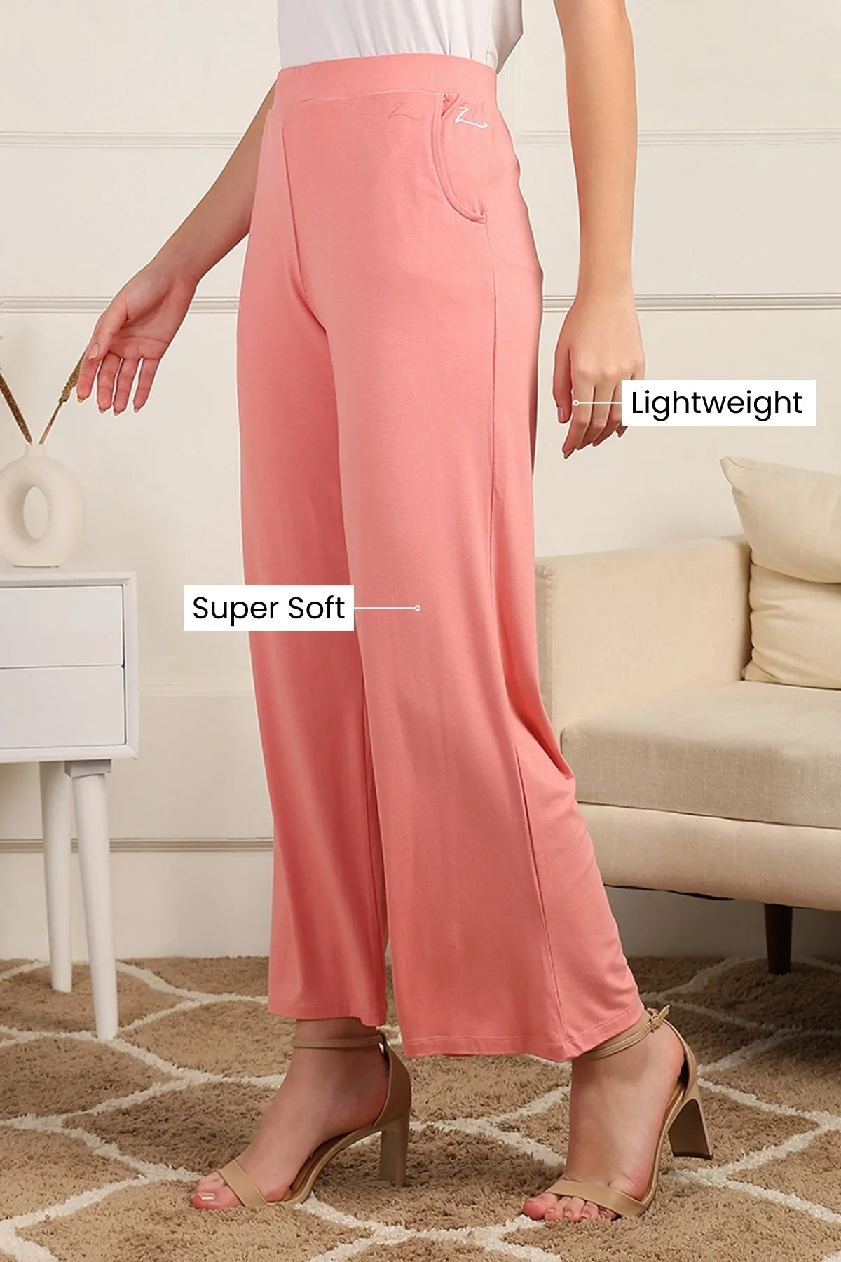 Peach High Waist Maternity Pajama