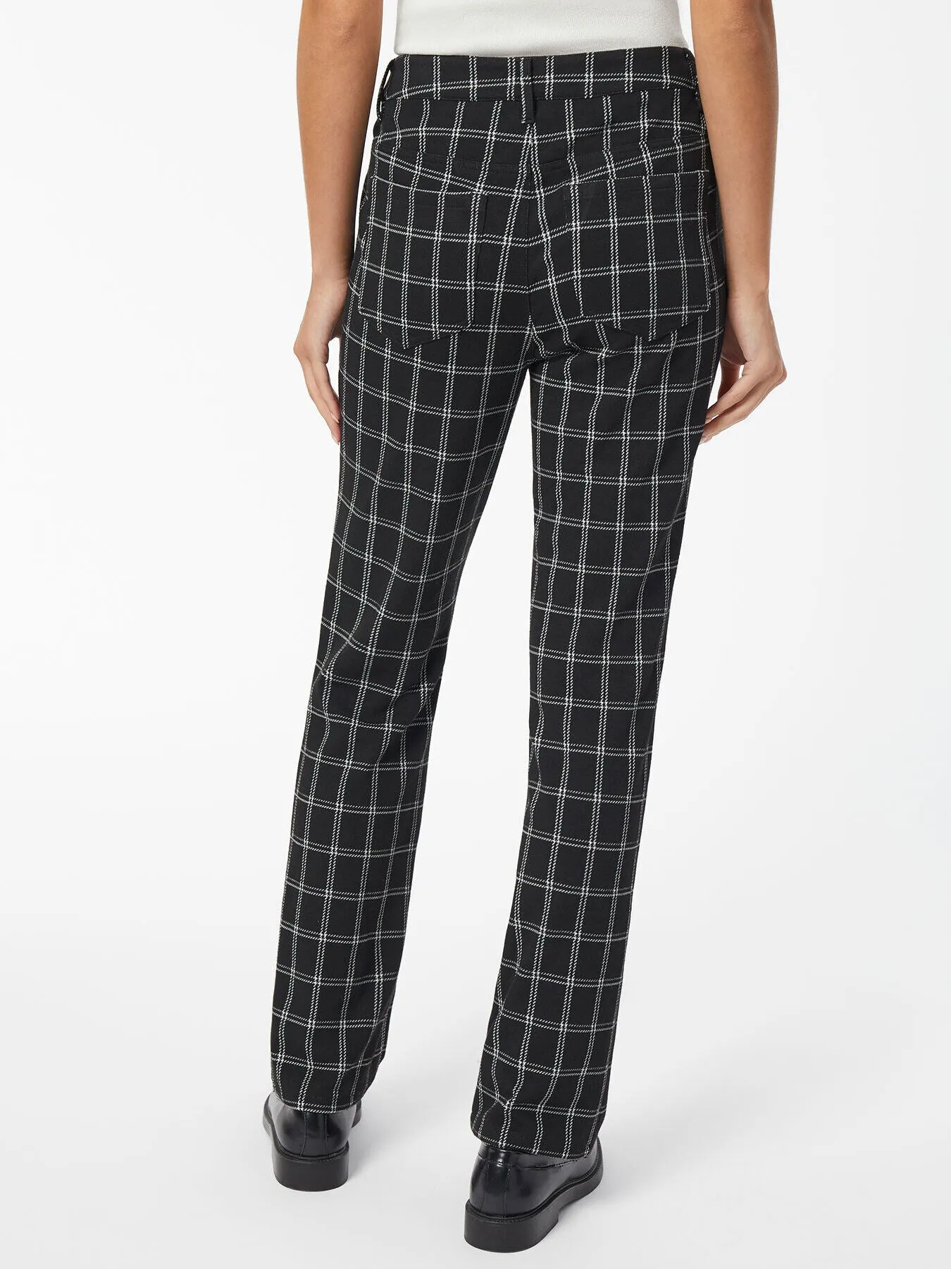 Plaid Lexington Straight-Leg Ponte Pant