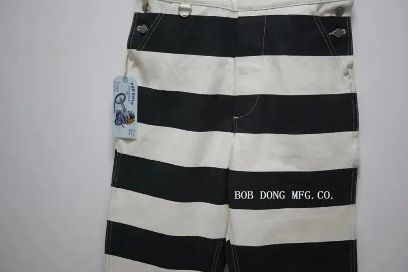 Prisoner Striped Overalls Vintage Men's Motorcycle Biker Racing Pants