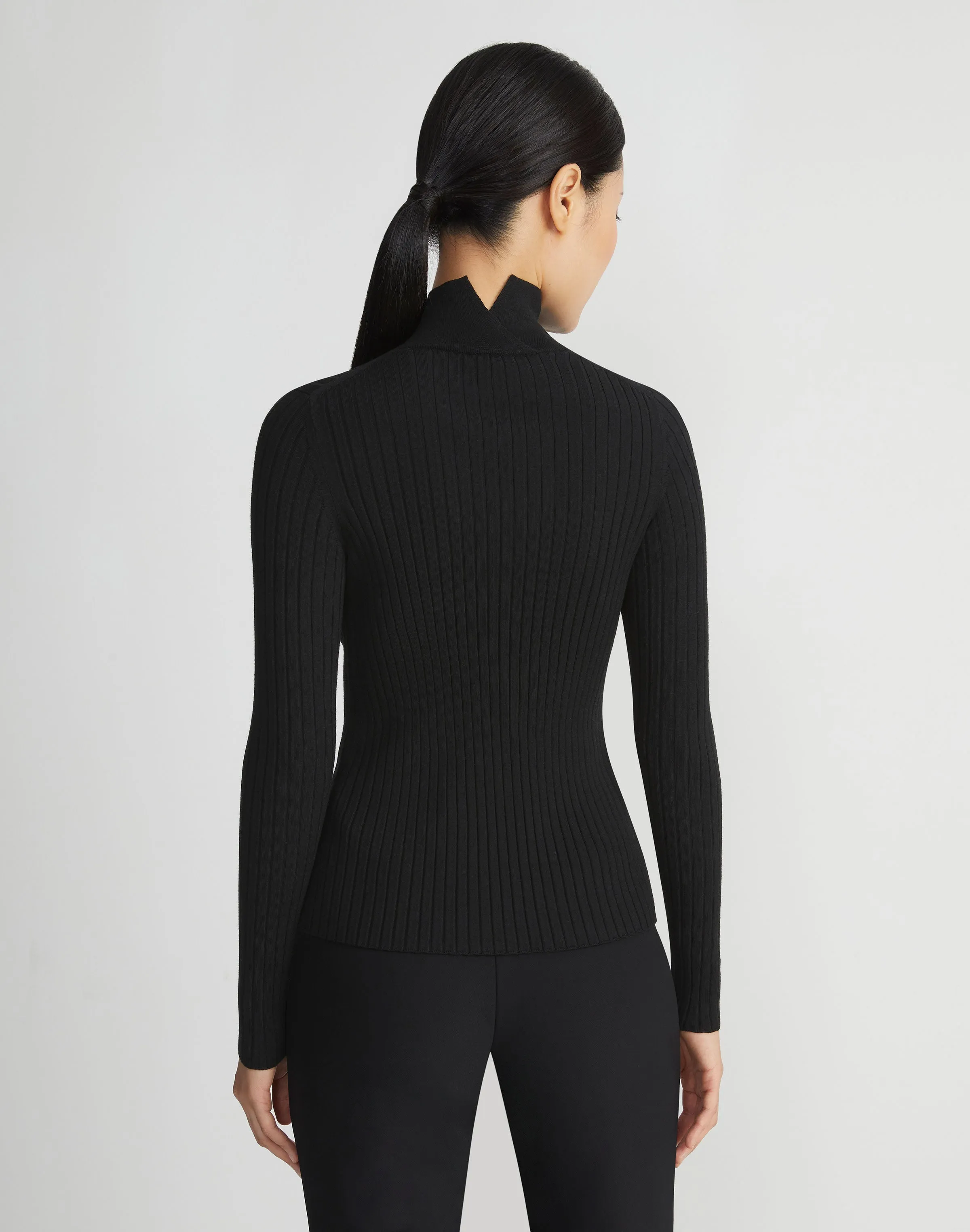 Ribbed Split Sweater