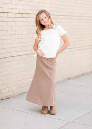 Ruthie A-Line Long Khaki Skirt - FINAL SALE