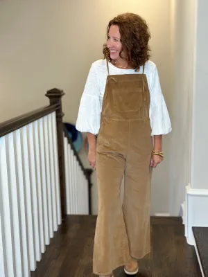 Self Contrast Lanie Overalls in Camel