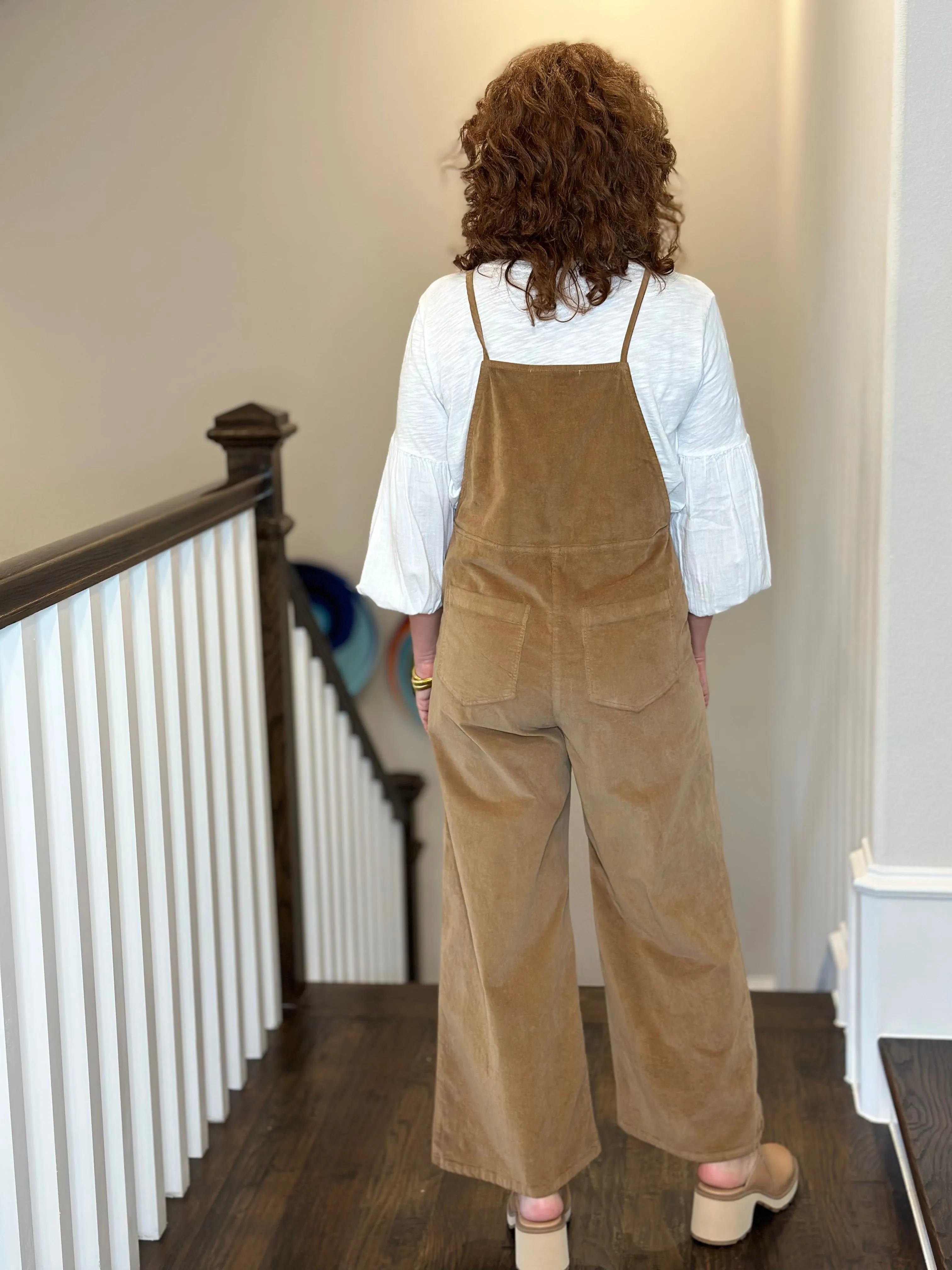 Self Contrast Lanie Overalls in Camel