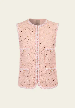 Sequin-detail Frayed-detail Waistcoat