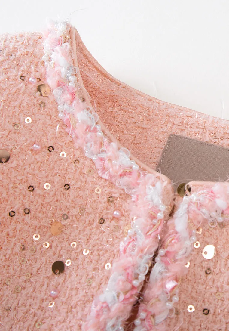 Sequin-detail Frayed-detail Waistcoat