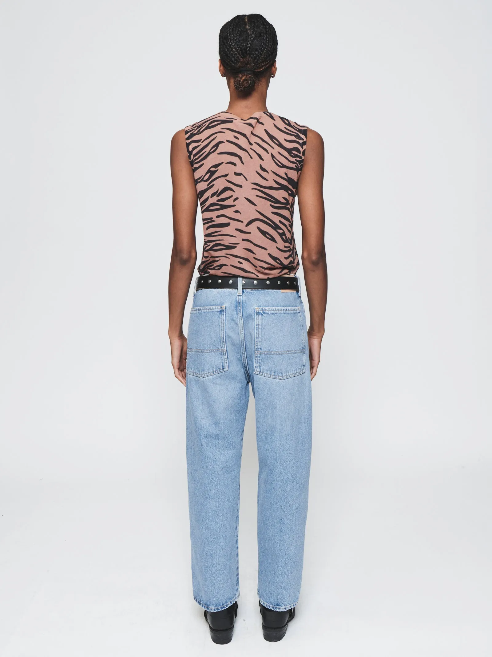 Tiger Printed Sheer Muscle Tank