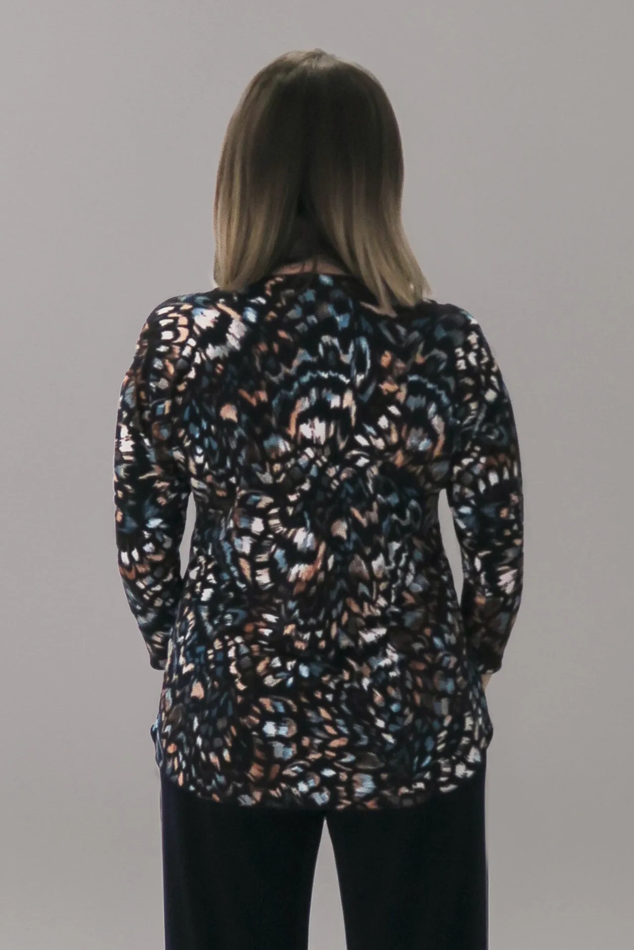 Whirlwind Print 3/4 Sleeve Jersey Top