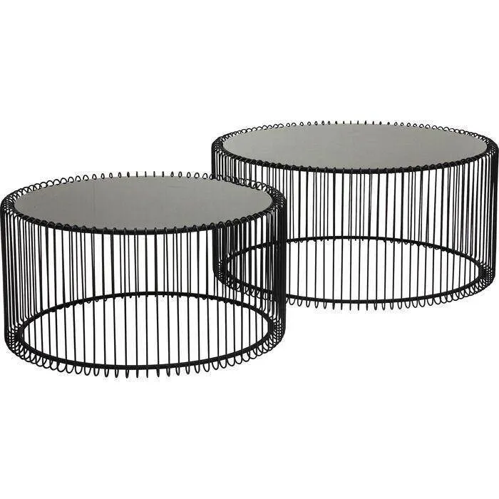 Wire Glass Coffee Table (2/Set)