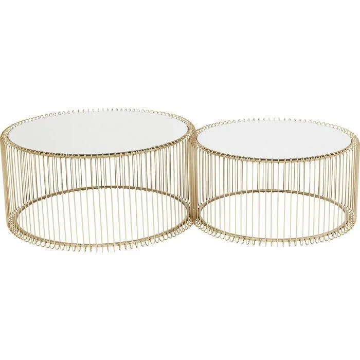 Wire Glass Coffee Table (2/Set)